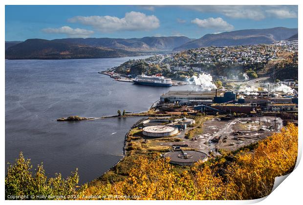 Panoramic Vista from St. Johns, Canada Print by Holly Burgess