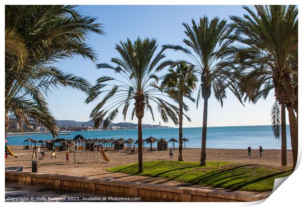 Malaga beach Costa Del Sol  Print by Holly Burgess