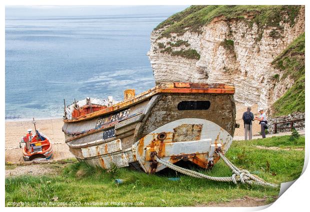 Flamborough North Landing  Print by Holly Burgess