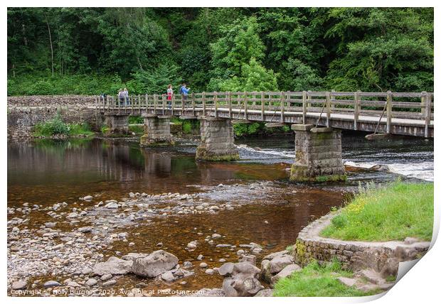 Serene Afternoon at Bolton Abbey Bridge Print by Holly Burgess