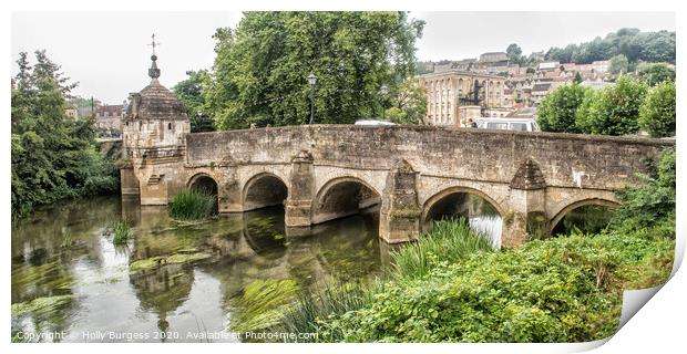 'Historic Stone Bridge: Bradford-on-Avon's Charm' Print by Holly Burgess