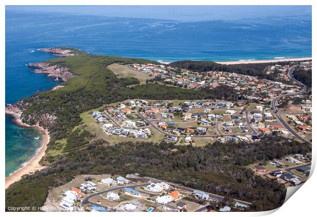 Breathtaking Aerial Panorama of Australian Coastli Print by Holly Burgess