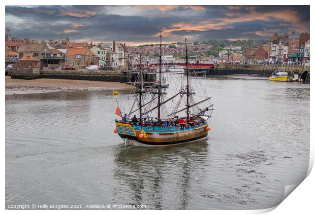 Whitby's Vibrant Coastal Splendour Print by Holly Burgess