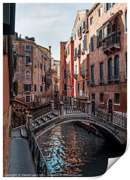 Small canal in Venice Print by Claudio Lepri