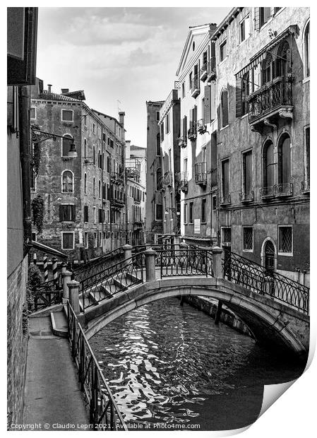Small canal in Venice Black&White Print by Claudio Lepri