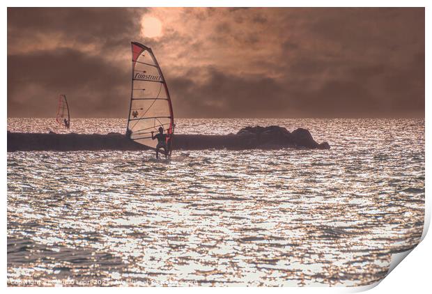 Windsurfing Print by Claudio Lepri
