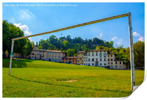 The street into the goal posts Print by Claudio Lepri