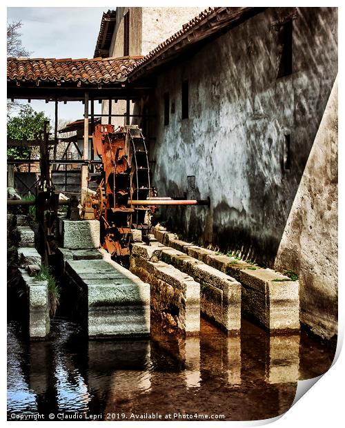 The wrecked watermill Print by Claudio Lepri