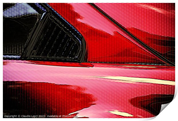Rosso Ferrari #4 _ Digital Art Print by Claudio Lepri