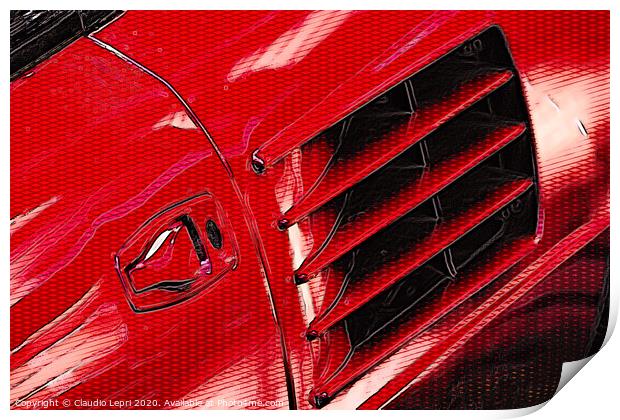 Rosso Ferrari #1 _ Digital Art Print by Claudio Lepri