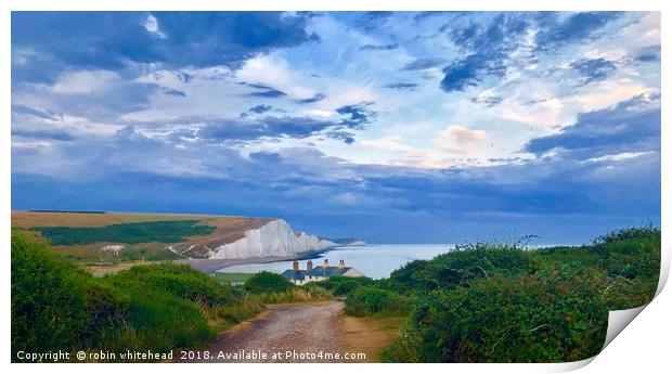 Bloody Moon at Cuckmere Haven  Print by robin whitehead