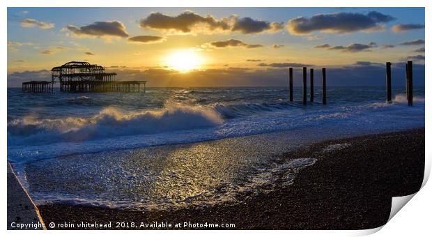 Sunset's on the West Pier Brighton  Print by robin whitehead