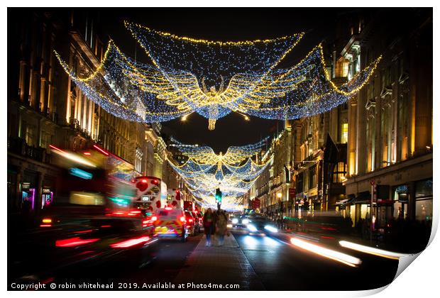 Christmas in Regent Street. Print by robin whitehead