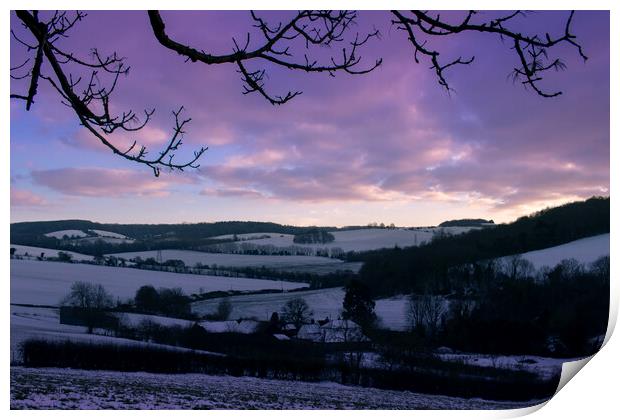 Farningham in the Snow of 2021 Print by robin whitehead