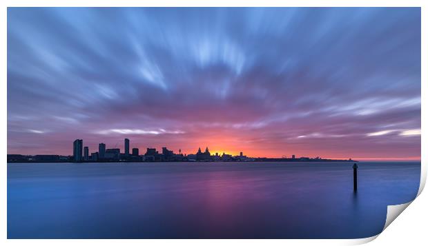 Liverpool City skyline SunRise Print by Mali Davies