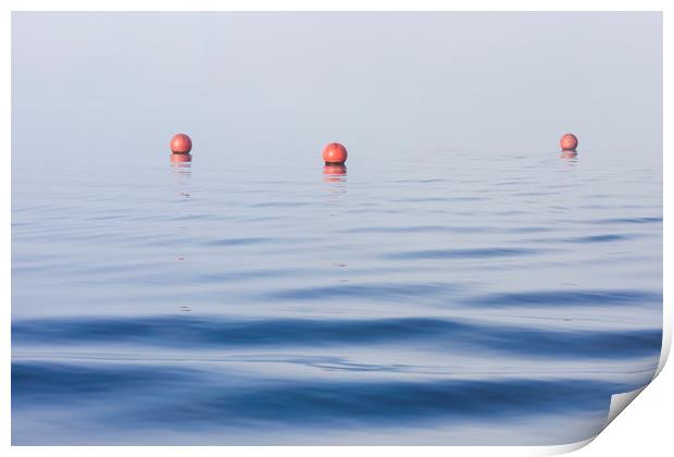 Millerground buoys Print by Tony Higginson