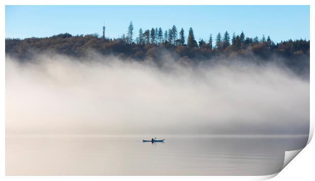 Kayaker on Windermere Print by Tony Higginson