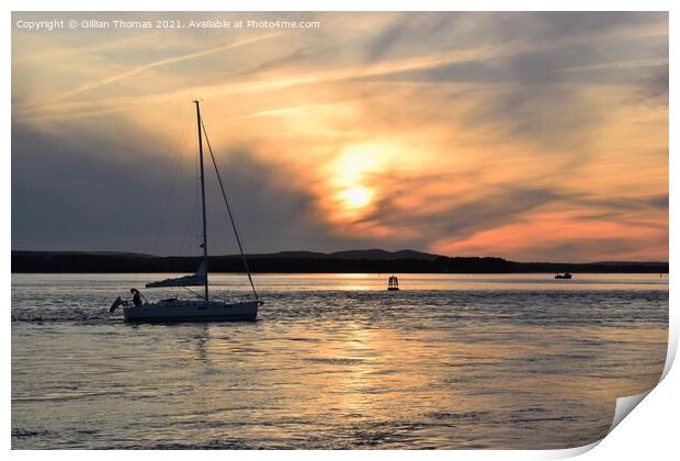 Poole Harbour Sunset Print by Gillian Thomas