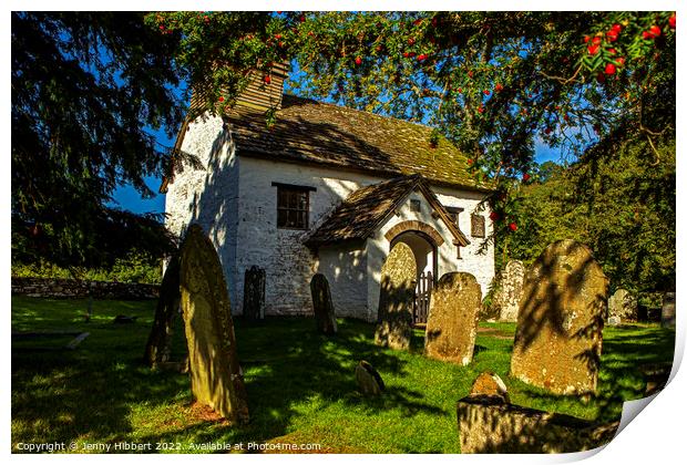 Capel Y Ffin chapel Powys Print by Jenny Hibbert
