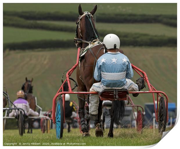 Harness racing Print by Jenny Hibbert