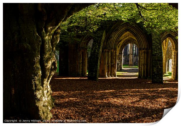 Margam ruins in Country park Print by Jenny Hibbert