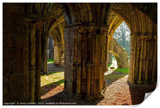 Margam Country Park ruined arches Print by Jenny Hibbert