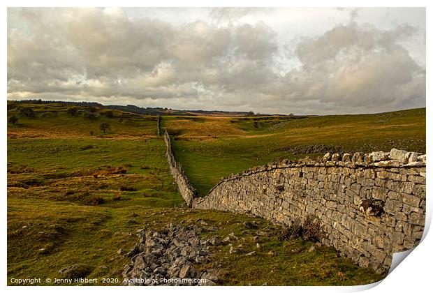 Wall leading you through in Ystradfellte Wales Print by Jenny Hibbert