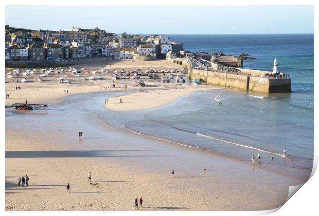 St Ives harbour. Print by Brigitte Whiteing
