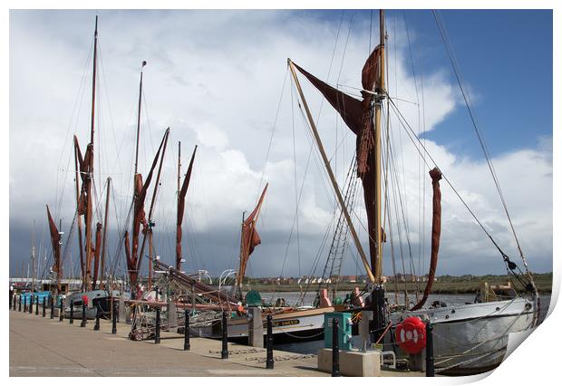 Traditional Thames barges Maldon Print by Brigitte Whiteing