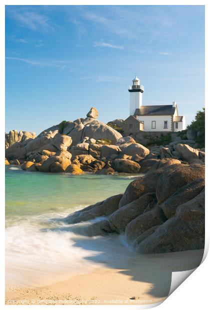 The Lighthouse At Pontusval Print by DiFigiano Photography