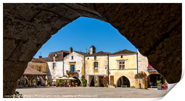 Monpazier Village Square Print by DiFigiano Photography