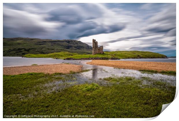 Ardvreck Castle on Loch Assynt Print by DiFigiano Photography