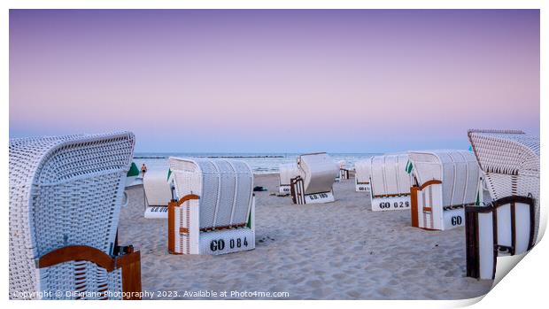 Beach Basket Sunset Print by DiFigiano Photography