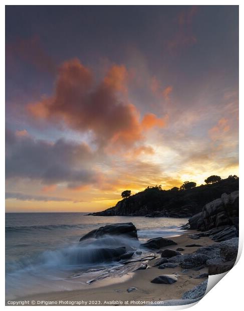 Cavoli Beach Sunset Print by DiFigiano Photography