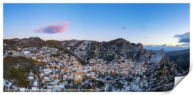 Castelmezzano Sunrise Panorama Print by DiFigiano Photography