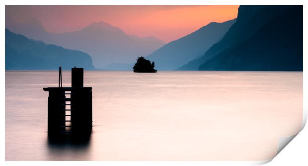 Lake Walen Sunset Print by DiFigiano Photography