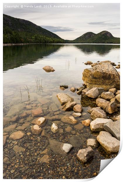 Jordan Pond Print by DiFigiano Photography