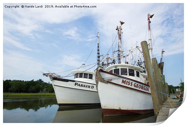 McClellanville Shrimpers Print by DiFigiano Photography