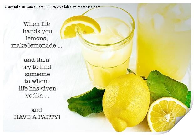 Lemonade And Vodka Print by DiFigiano Photography