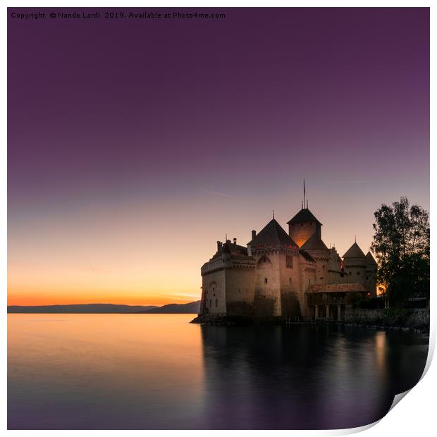 Sunset At Chillon Print by DiFigiano Photography