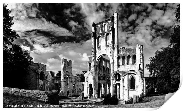 Abbaye de Jumieges 2 Print by DiFigiano Photography