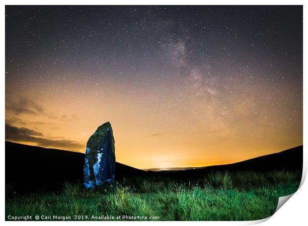 Maen Llian Standing stone! Print by Ceri Morgan