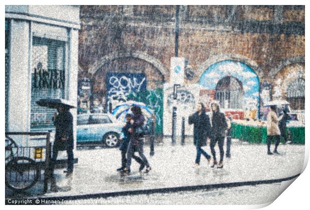 Shoreditch rain Print by Hannan Images