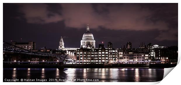 St Paul's by light Print by Hannan Images