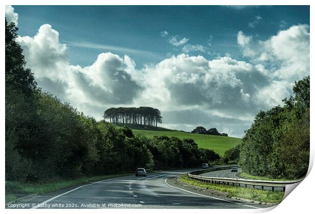 Coming Home Trees Nearly Home Trees on A30  Print by kathy white