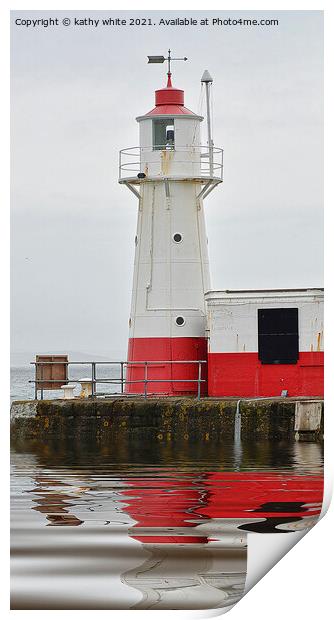 Newlyn Lighthouse Print by kathy white