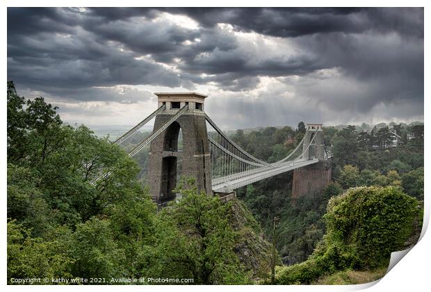  Clifton Suspension Bridge,Bristol Print by kathy white