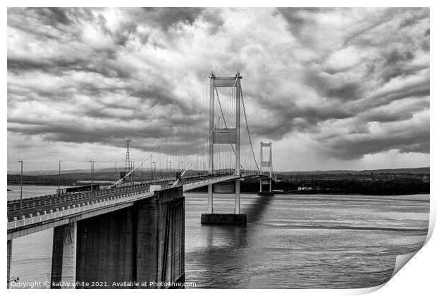 The Severn  suspension bridge  Print by kathy white