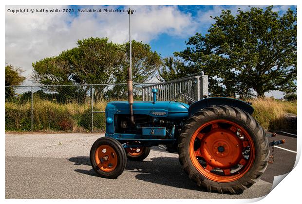 Fordson Major Tractor Print by kathy white