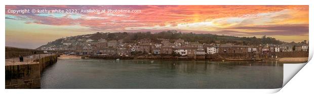  Mousehole harbour, Cornwall Print by kathy white